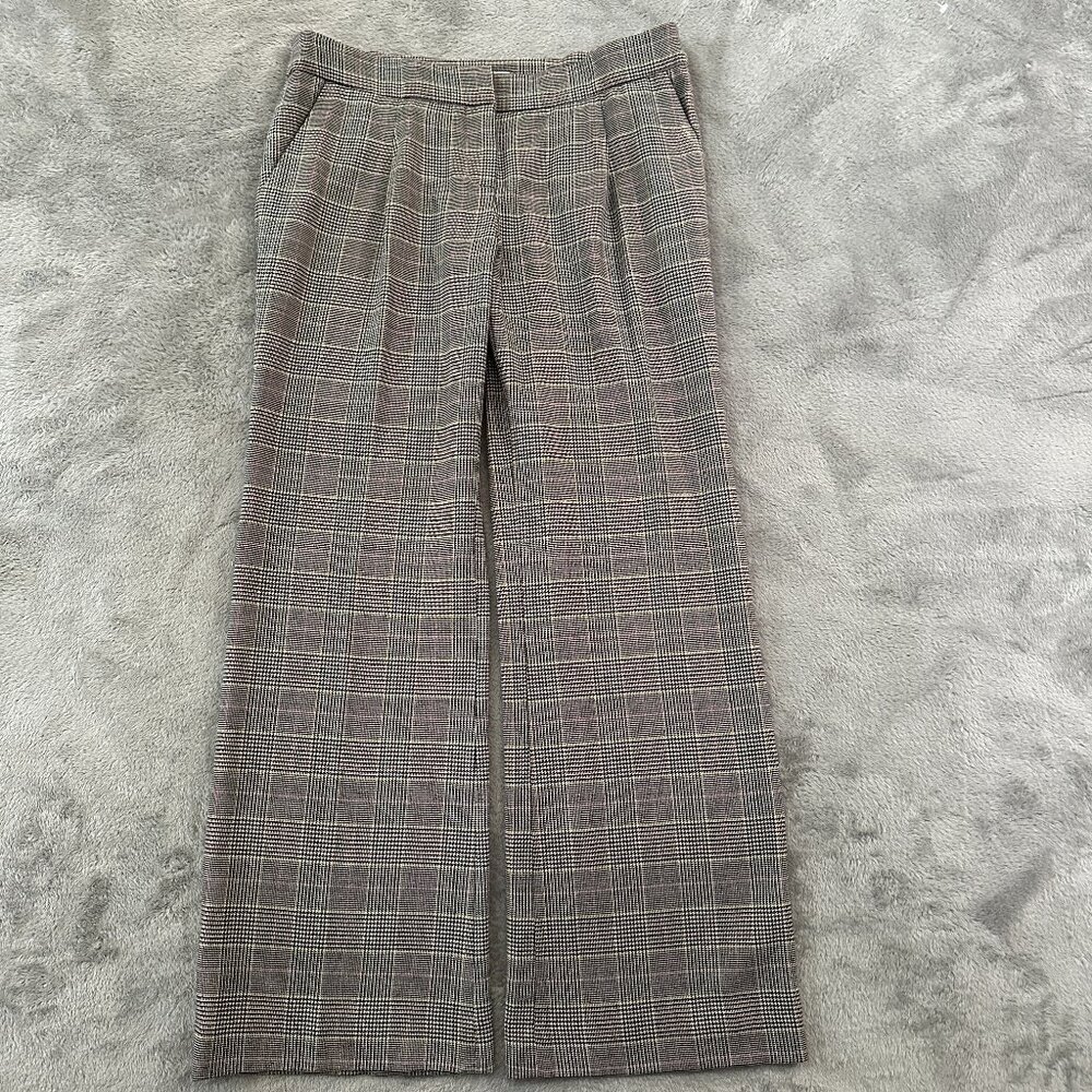 Vintage To The Max 90s Y2K Pleated Plaid Wide Leg Trousers Pants Women's 6